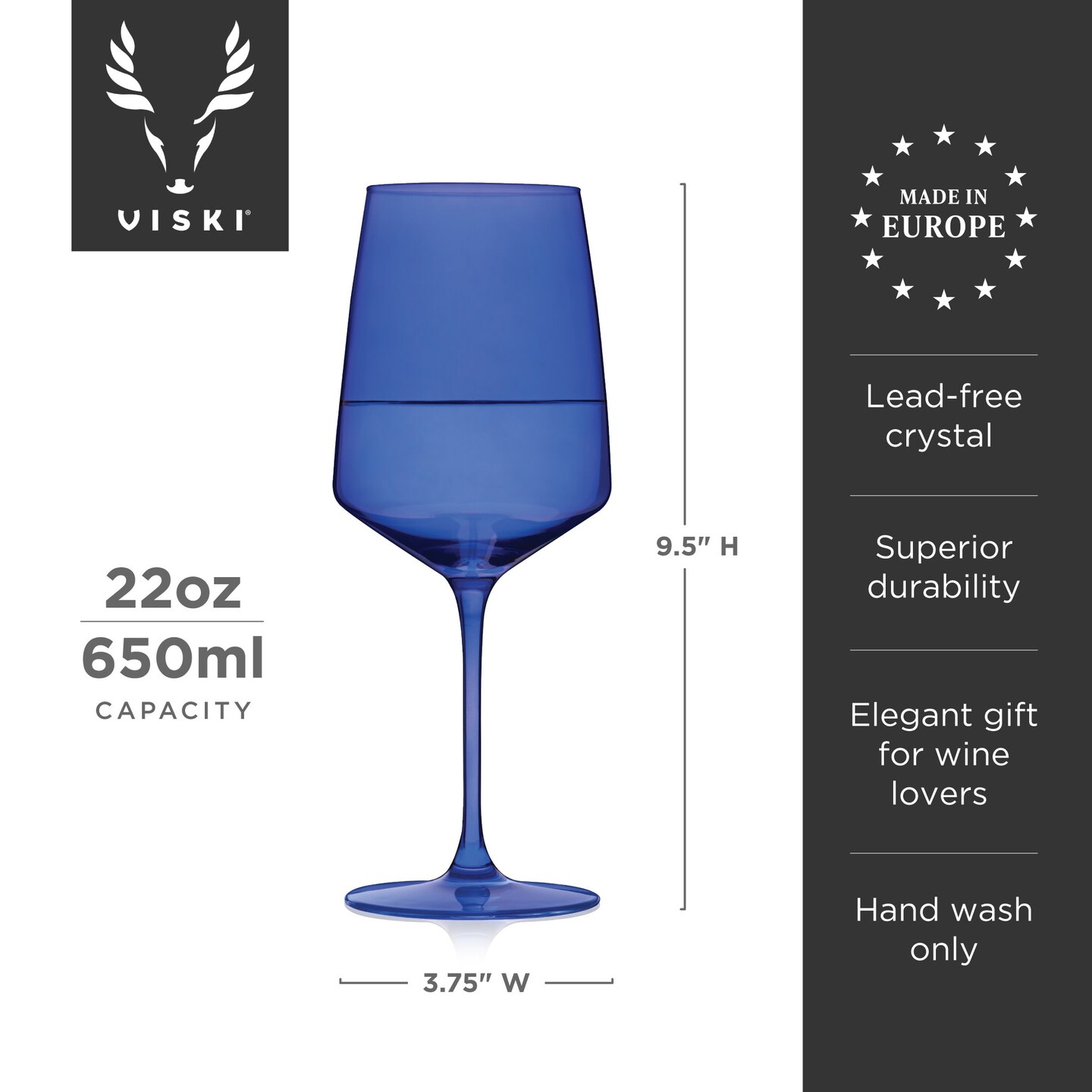 Reserve Nouveau Crystal Wine Glasses in Seaside 