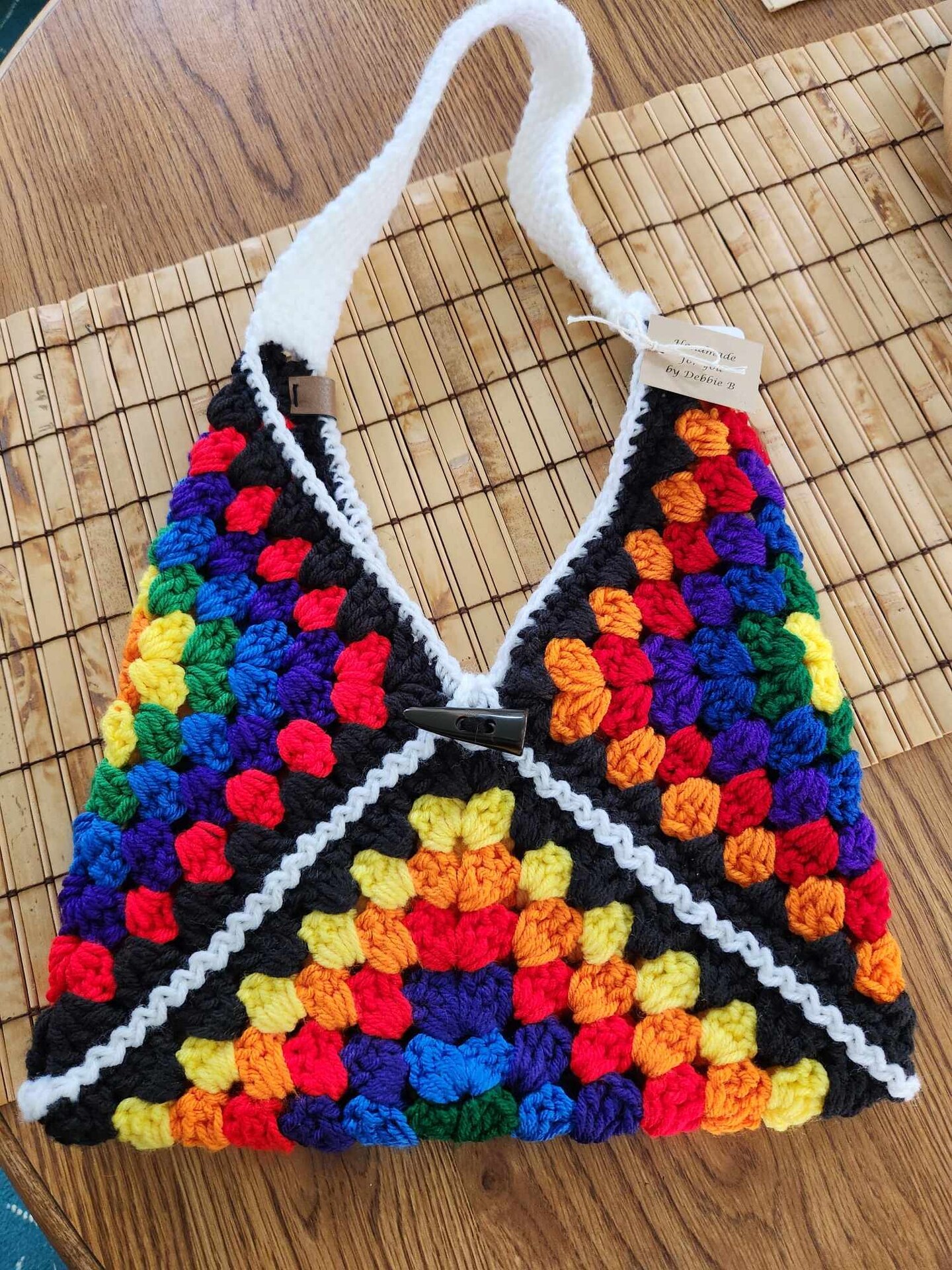ドレスなグラニーbag　orderページ Crocheted Granny Square BoHo RAINBOW Bag - Item No. C515