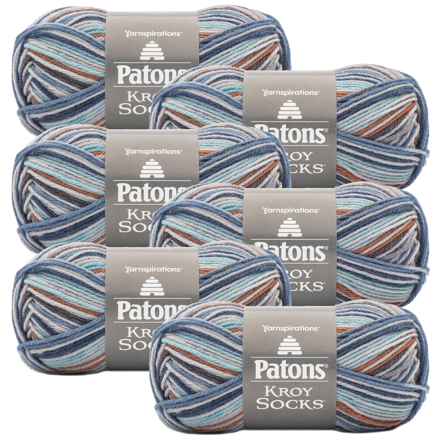 (Pack of 6) Patons Kroy Socks Yarn-Adrift