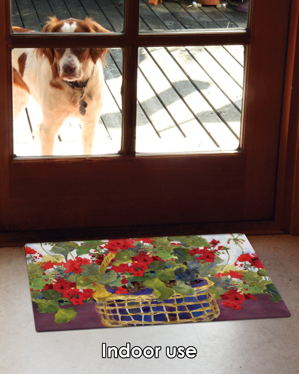 Geranium Basket Door Mat (18 x 30&#x22;)