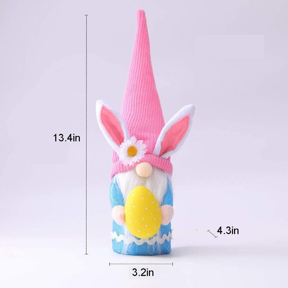 3 PCS Easter Bunny Gnome Plush Figurine Table Gnomes Decor Easter Gifts Present