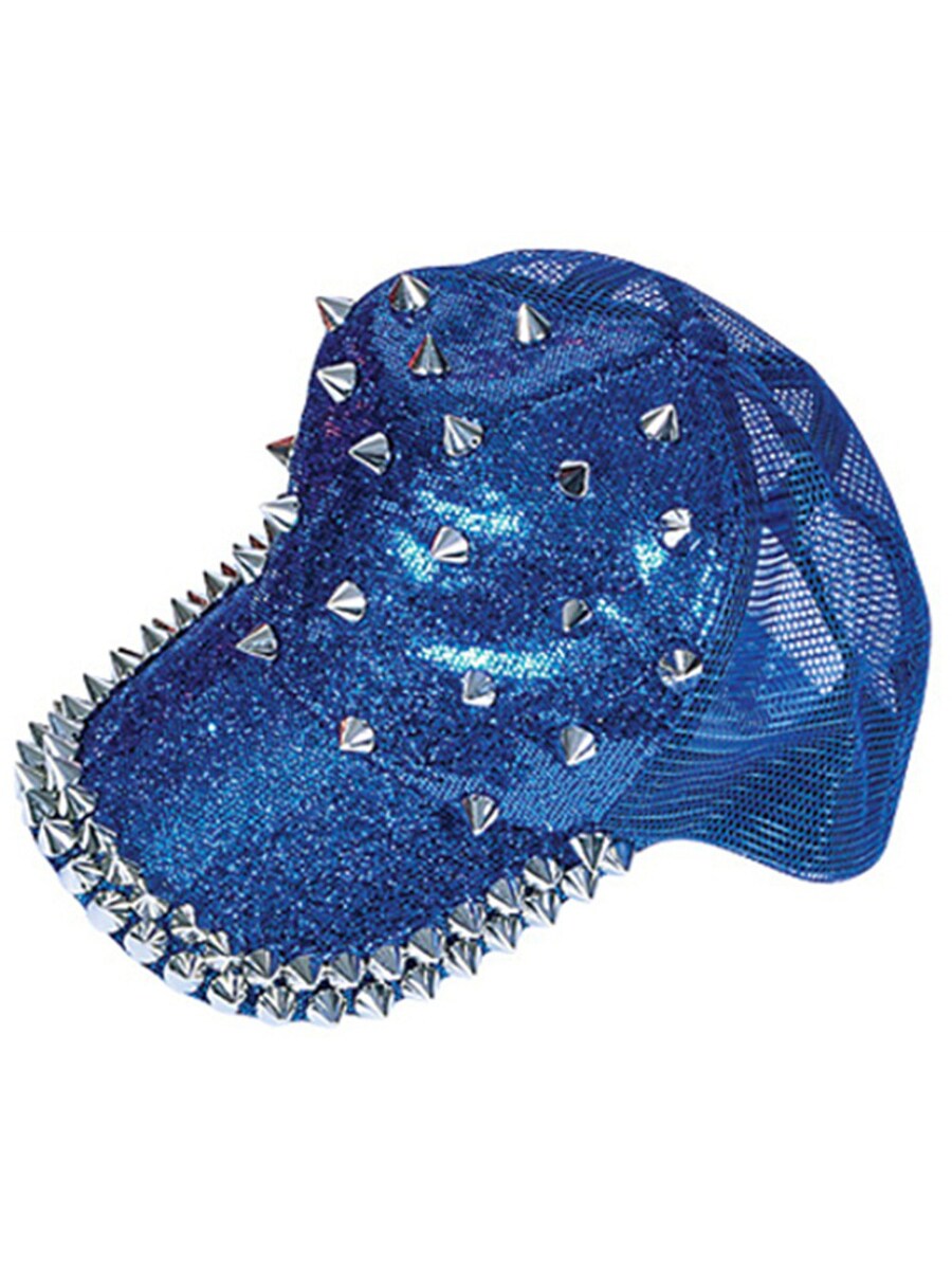 Adults Spiked Spiky Dominatrix Biker Rocker 80s Blue Baseball Cap