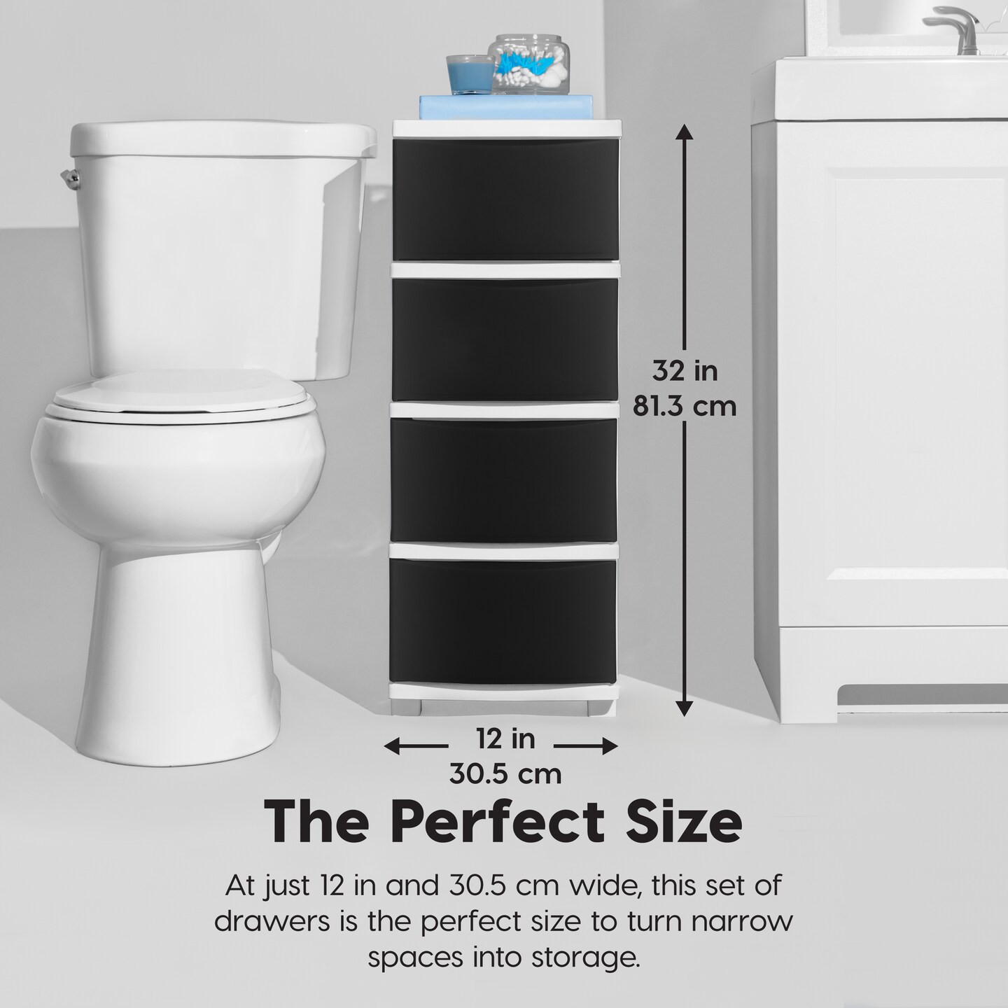 IRIS USA Plastic 4 Drawer Storage Cart, Organizer Unit for Bedroom, Closet, Kitchen, Bathroom, Laundry Room, Dorm
