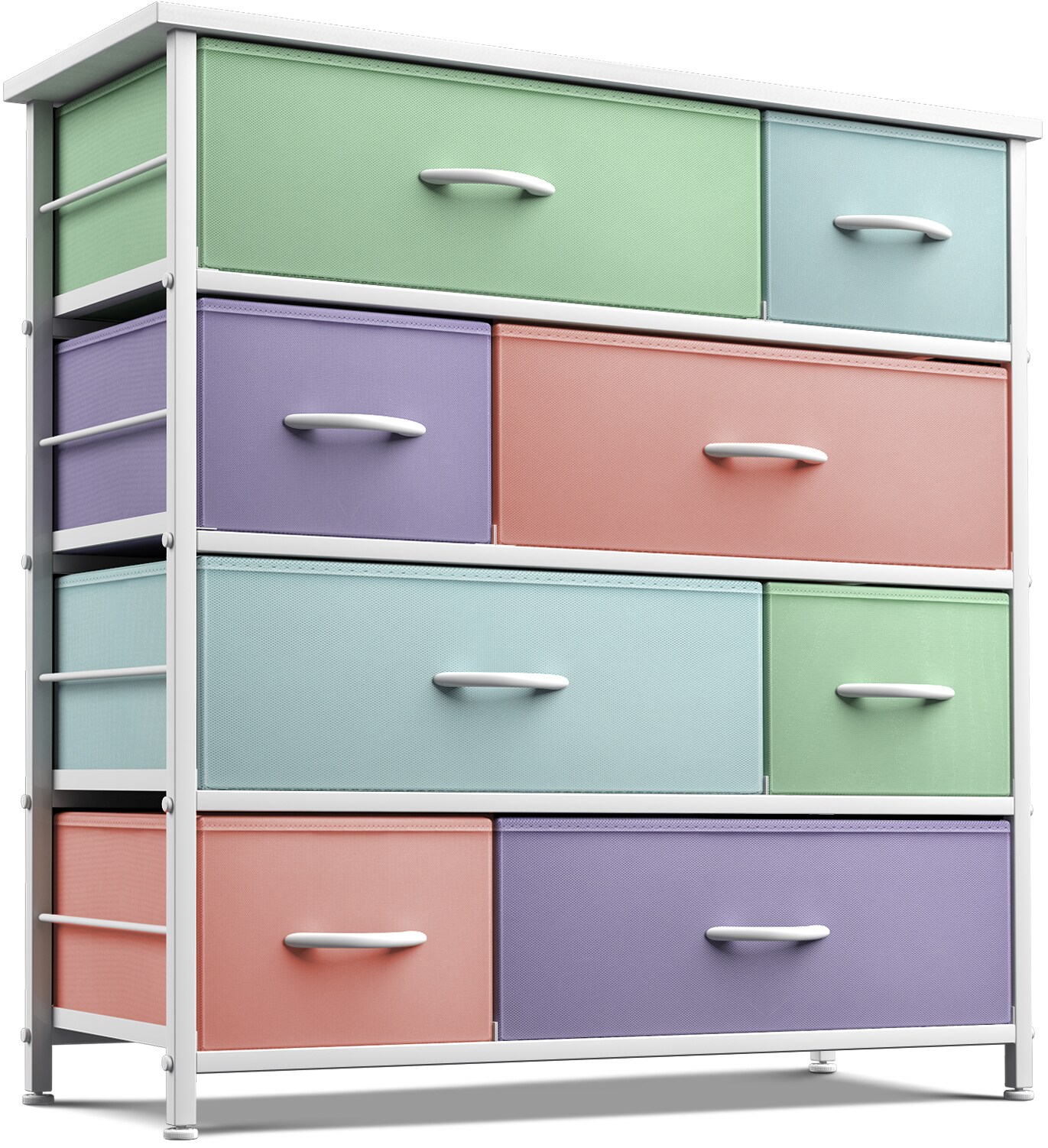 Sorbus Dresser with 8 Drawers - Storage Chest Organizer with Steel Frame, Wood Top, Handles, Fabric Bins