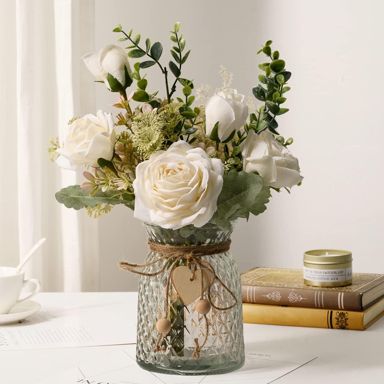 Silk Roses in Vase