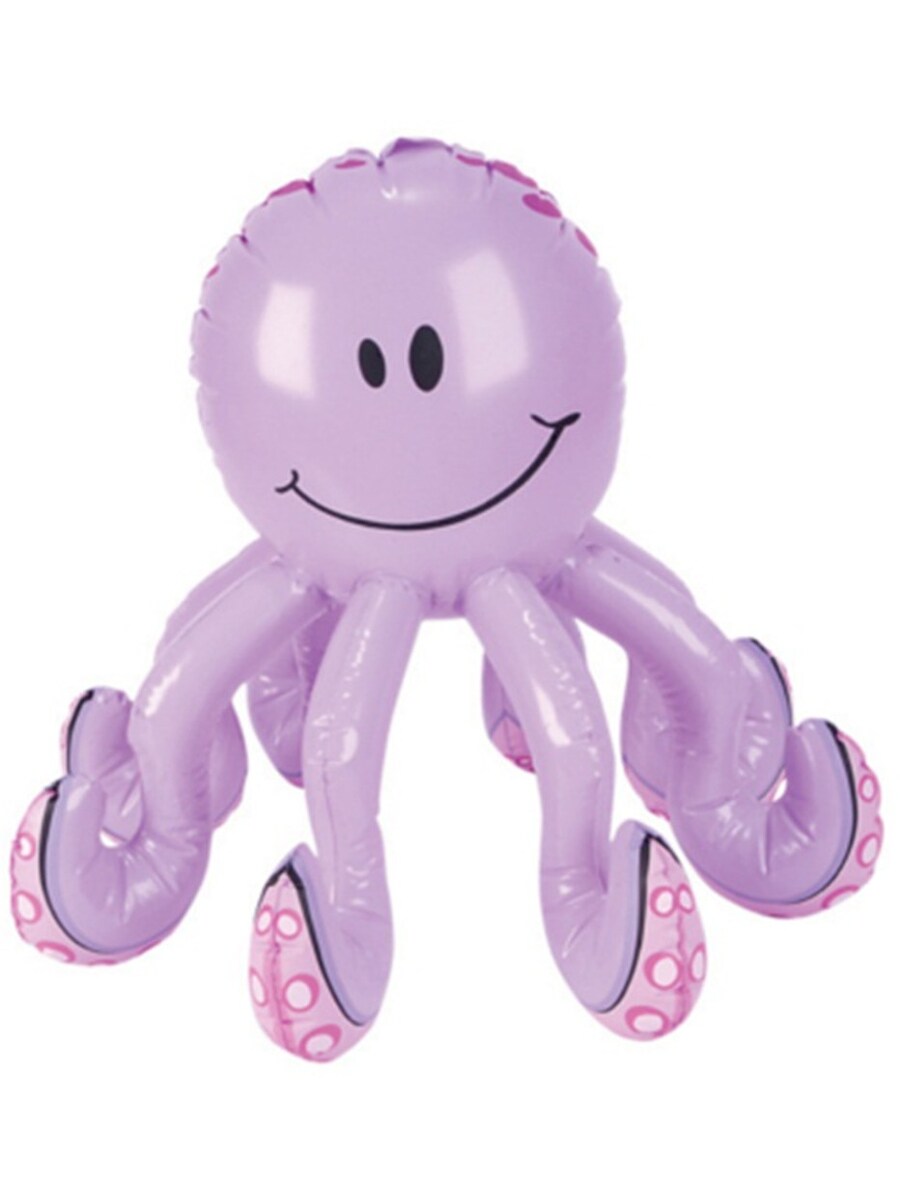 24&#x22; Purple Inflatable Hawaiian Luau Tropical Sea Life Octopus Decoration
