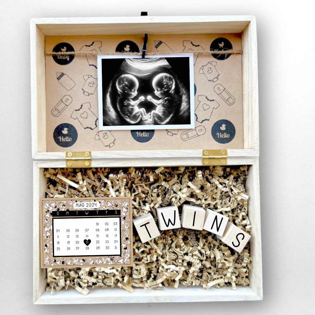 Pregnancy Announcement Gift Box Engraved Personalized Keepsake Parents To Be Baby Coming Soon Expecting Reveal for Daddy and Grandparents - image11