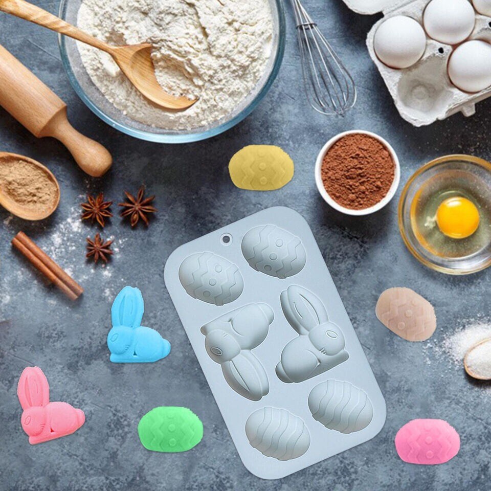 Easter Egg Carrot Shape Baking Mold 6 Cavity DIY Cupcake Cookie Chocolate Mold