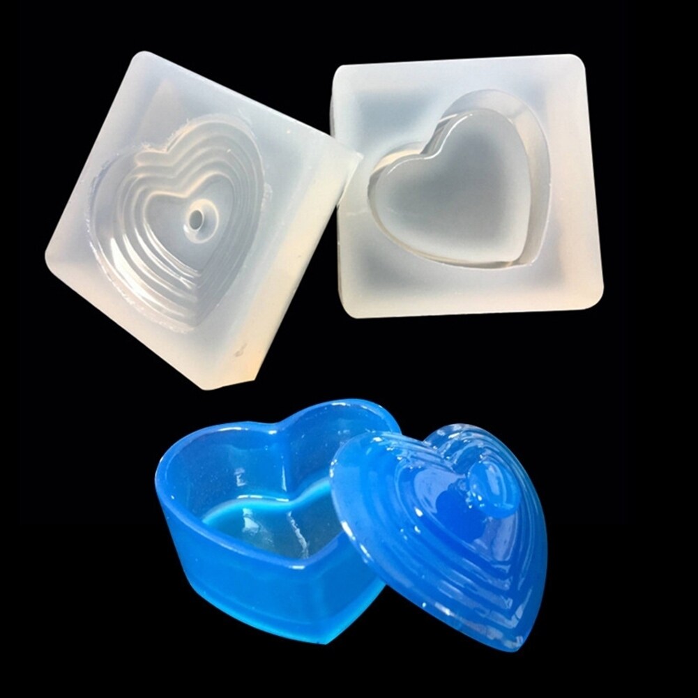 2Pcs Silicone Mold Heart Jewelry Making Diy Mould Resin Decoration Craft