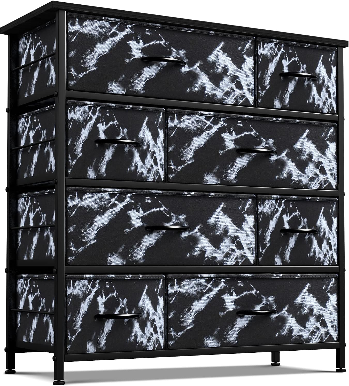 Sorbus Dresser with 8 Drawers - Storage Chest Organizer with Steel Frame, Wood Top, Handles, Fabric Bins