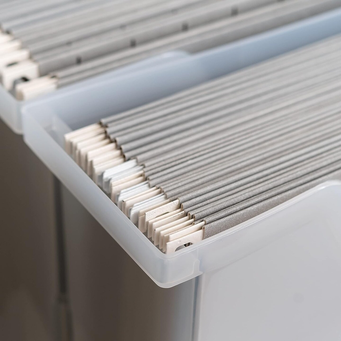 IRIS USA Hanging Plastic Desktop File Box Folders, Letter Size, Magazine File