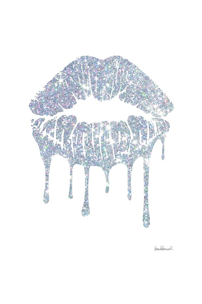 Glitter Lip Silver Poster Print by Amanda Greenwood # AGD115776