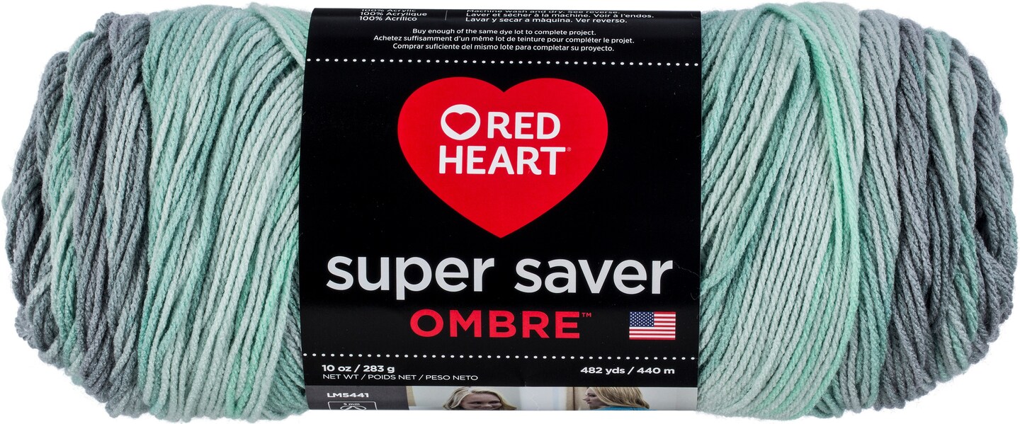 Red Heart Super Saver Ombre Yarn 10 oz Deep Teal