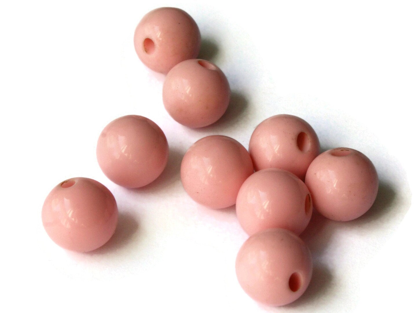 9 11mm or 7/16 Inch Bubble Gum Pink Ball Buttons - Round Vintage Lucite Buttons