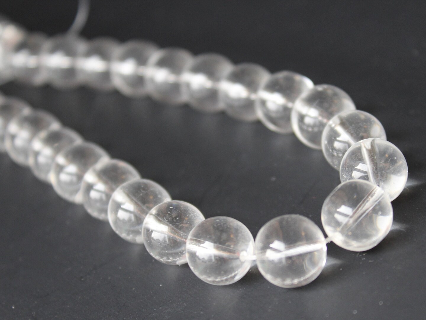 29 11mm Clear Crystal Smooth Round Beads