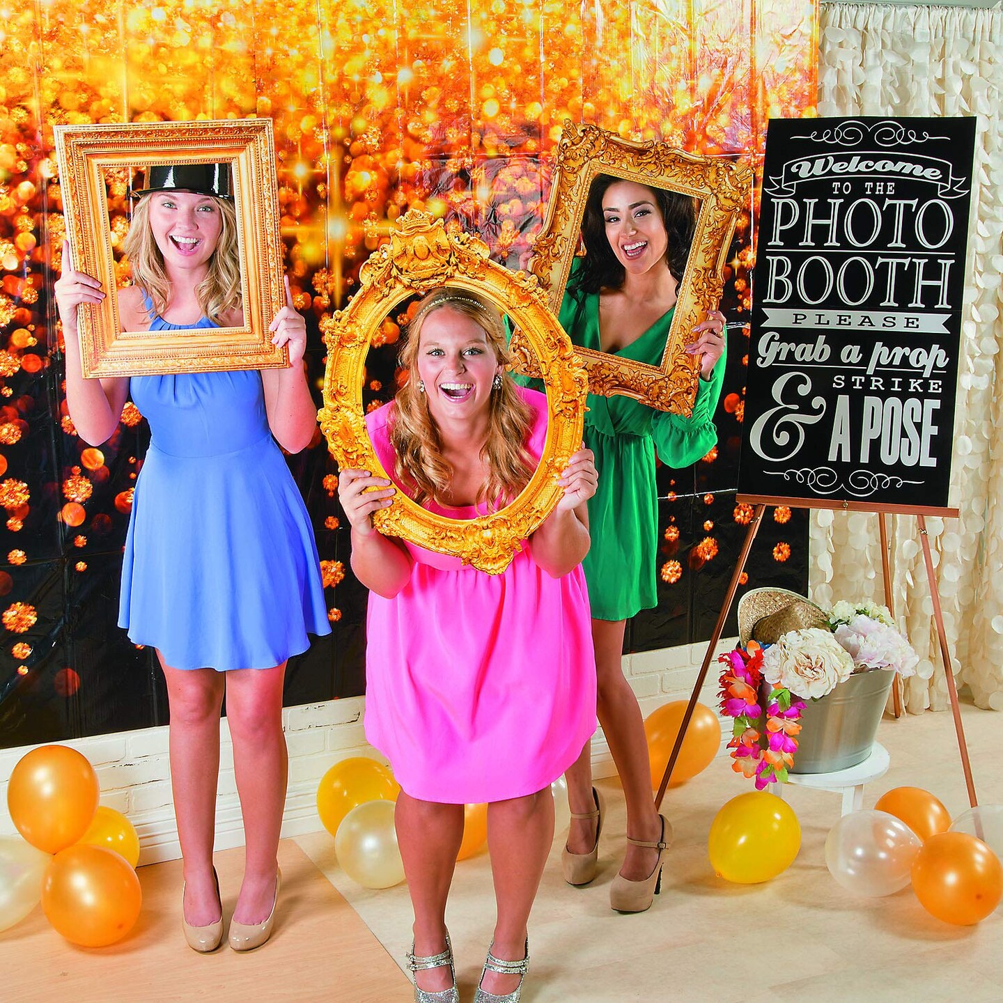 Celebration Lights Backdrop Banner for Christmas (3 Panels Make Backdrop 9' wide x 6' tall) DIY Photo Booths, Christmas Parties, Wedding Reception, Birthday Parties, New Year's Eve, Events and More!