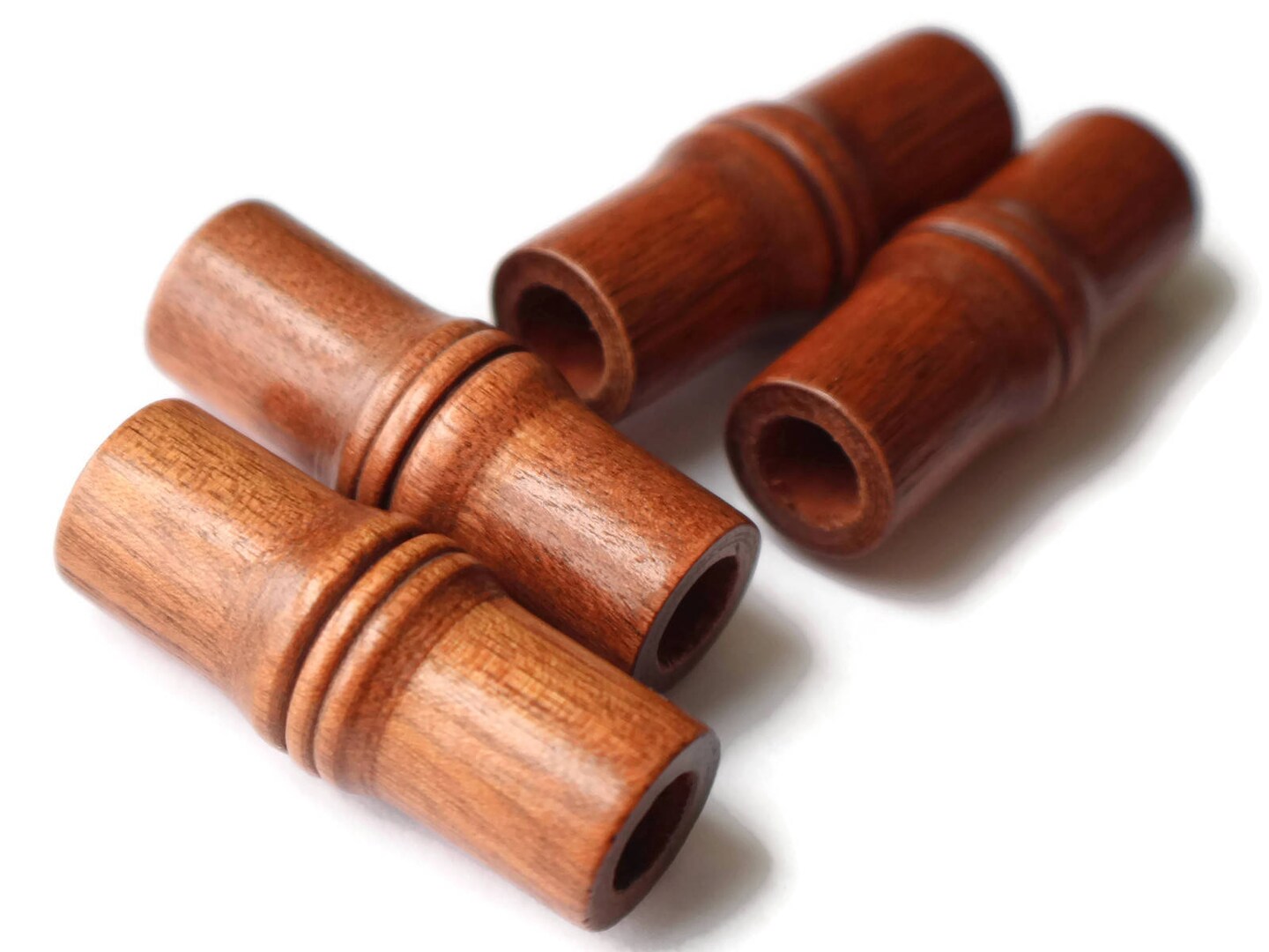 4 40mm Medium Brown Vintage Wood Tube Beads Wooden Large Hole Beads