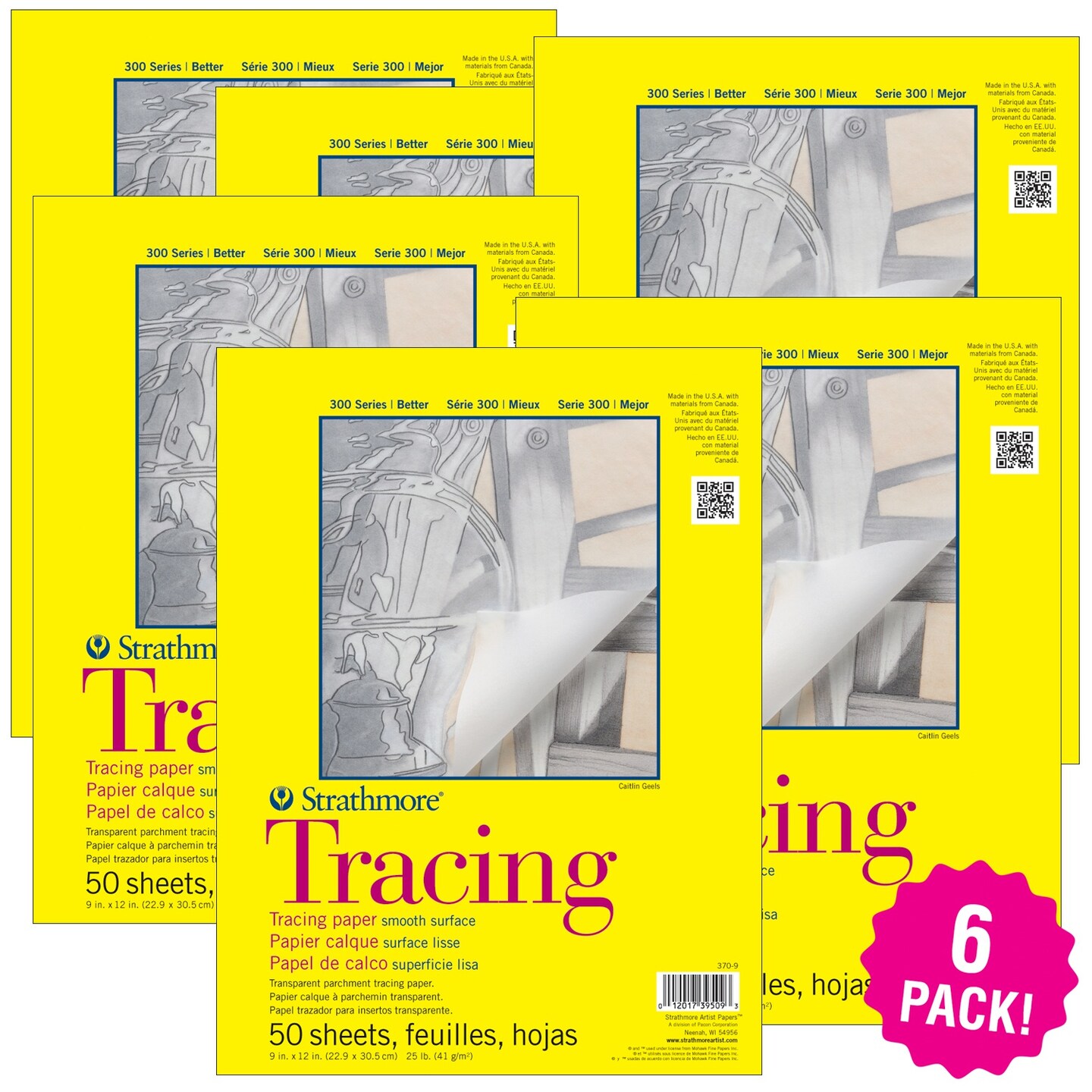 Multipack of 6 - Strathmore Tracing Paper Pad 9&#x22;X12&#x22;-50 Sheets