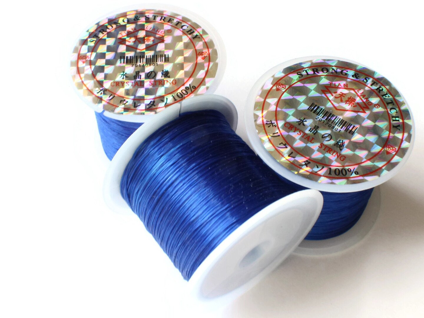 3 Rolls Thread Dark Blue Elastic Cord 0.8mm Elastic Thread 10 Meters per roll