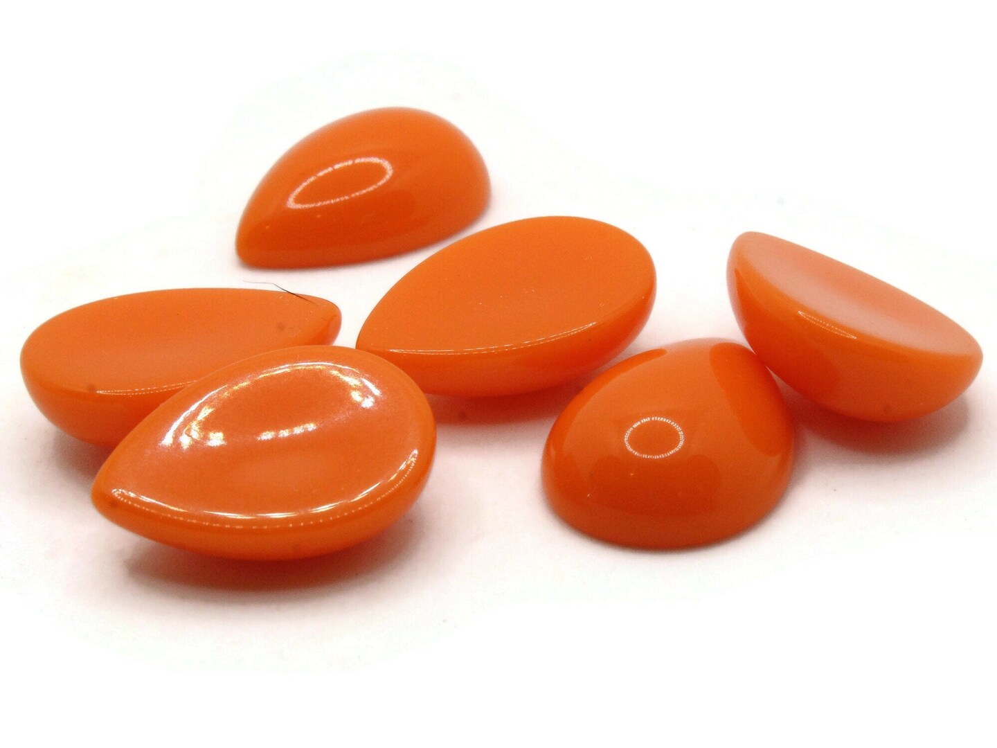 6 25mm Orange Teardrop Vintage Lucite Cabochons Flatback Crystals Michaels