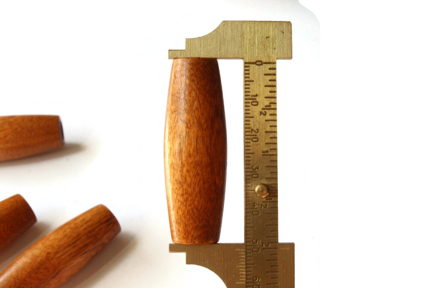 4 2 Inch Long Large Brown Tube Beads Vintage Wood Beads Large Hole Wooden Beads