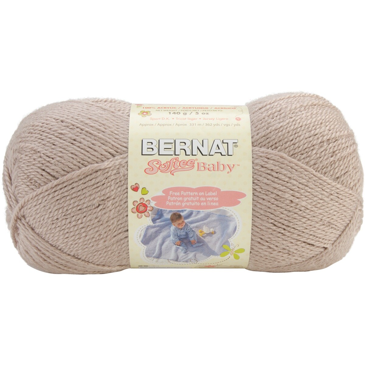 Bernat Softee Baby Little Mouse Yarn - 3 Pack of 141g/5oz - Acrylic - 3 DK  (Light) - 362 Yards - Knitting/Crochet