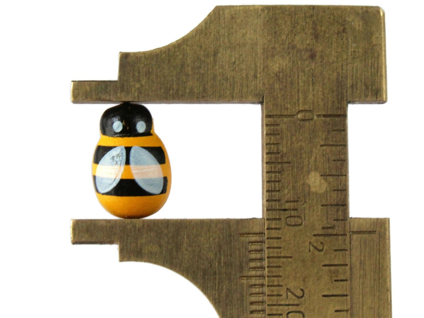 30 13mm Wooden Bee Cabochons - Flat Back Bumblebee Cabochons 1185