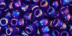 Toho 6/0 Round Japanese Seed Bead, TR6-87, Transparent AB Cobalt