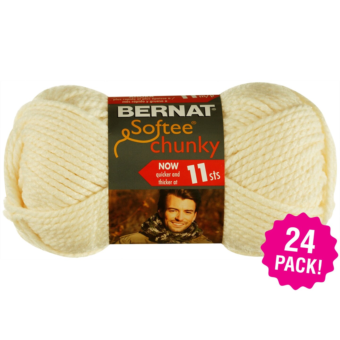 Multipack of 24 - Bernat Softee Chunky Yarn-Natural