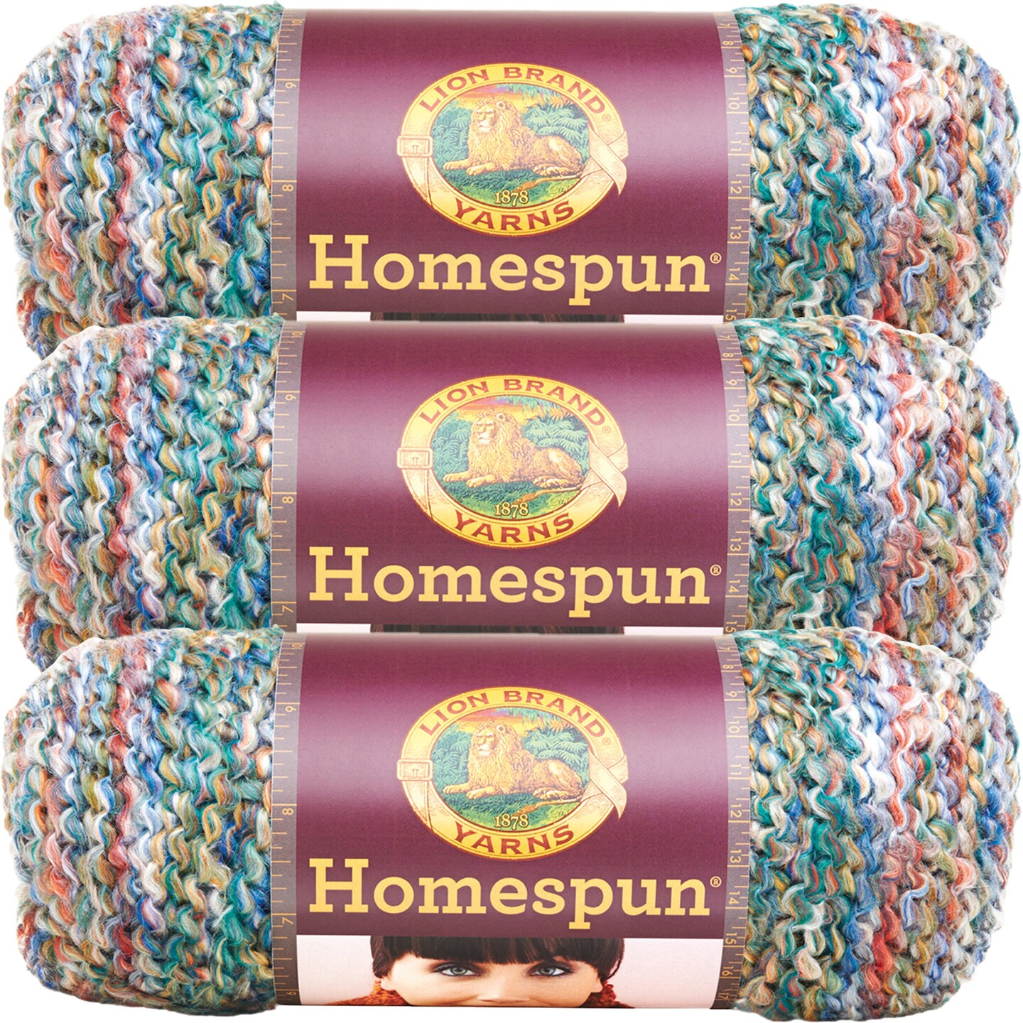 (3 Pack) Lion Brand Homespun Yarn - Painted Desert