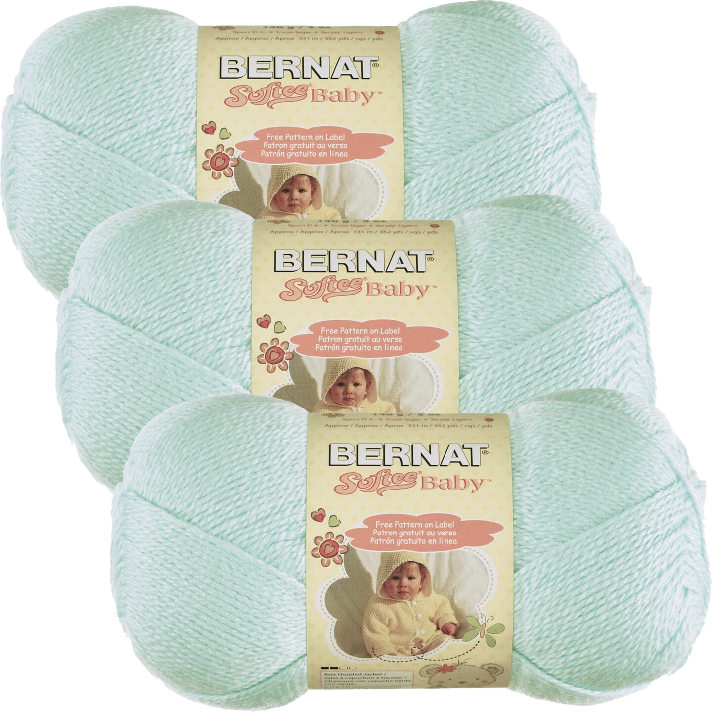 Bernat Softee Baby Mint Yarn Pack of 141g/5oz Acrylic DK (Light) 362  Yards Knitting/Crochet Michaels