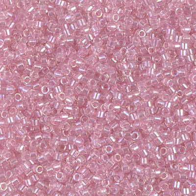 Miyuki Delica Bead 11/0, DB1673, Pearl Lined Transparent Pink AB, 5 grams