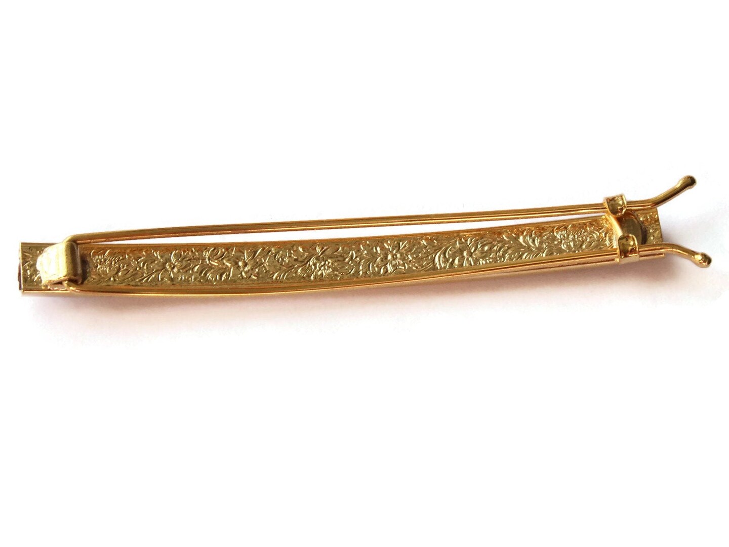 Vintage Tortoise Shell Barrette - Gold Finished Hair Clip Fashion Accessory from the 1950s or 1960s