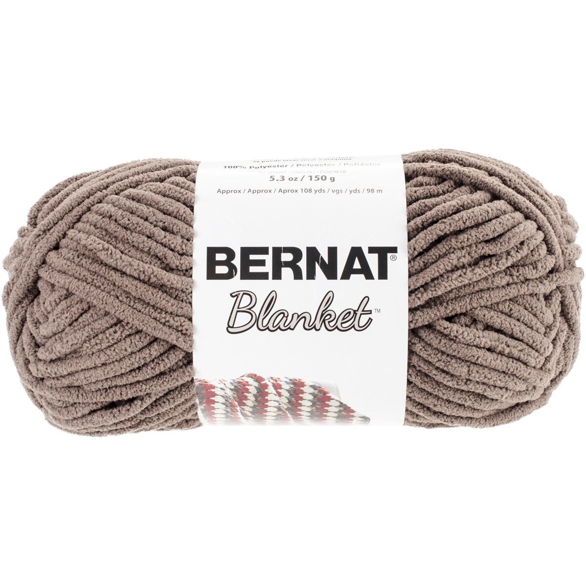 Bernat Blanket Taupe Yarn - 3 Pack of 150g/5.3oz - Polyester - 6 Super Bulky - 108 Yards - Knitting/Crochet