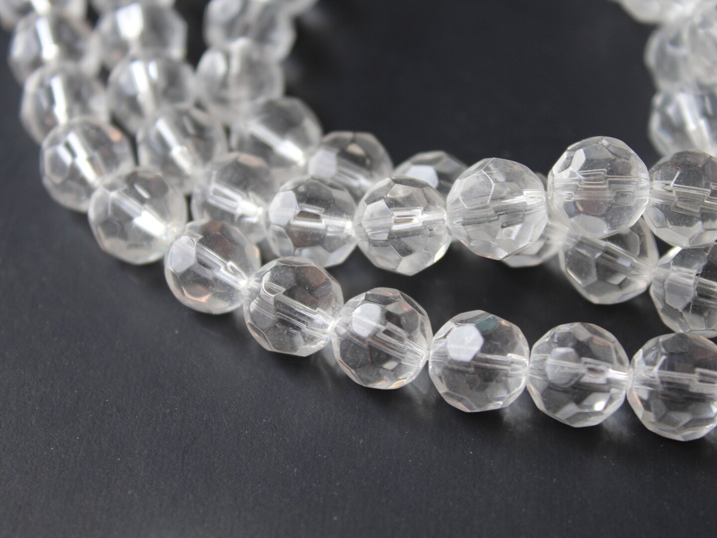 30 10mm Clear Crystal Faceted Round Beads Crystal Glass Beads Full ...