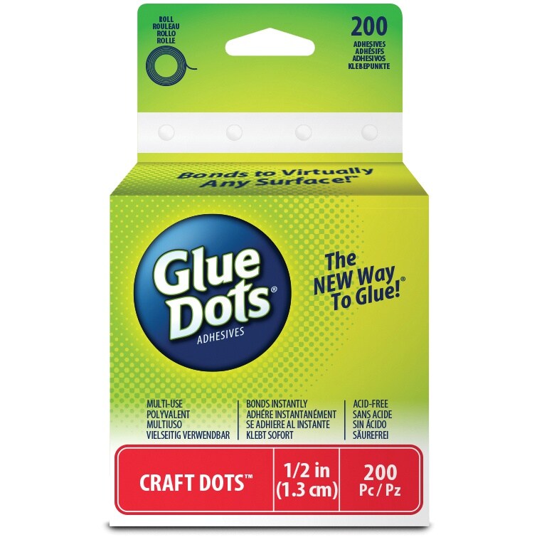 Multipack of 24 - Glue Dots .5" Craft Dot Roll-200 Clear Dots