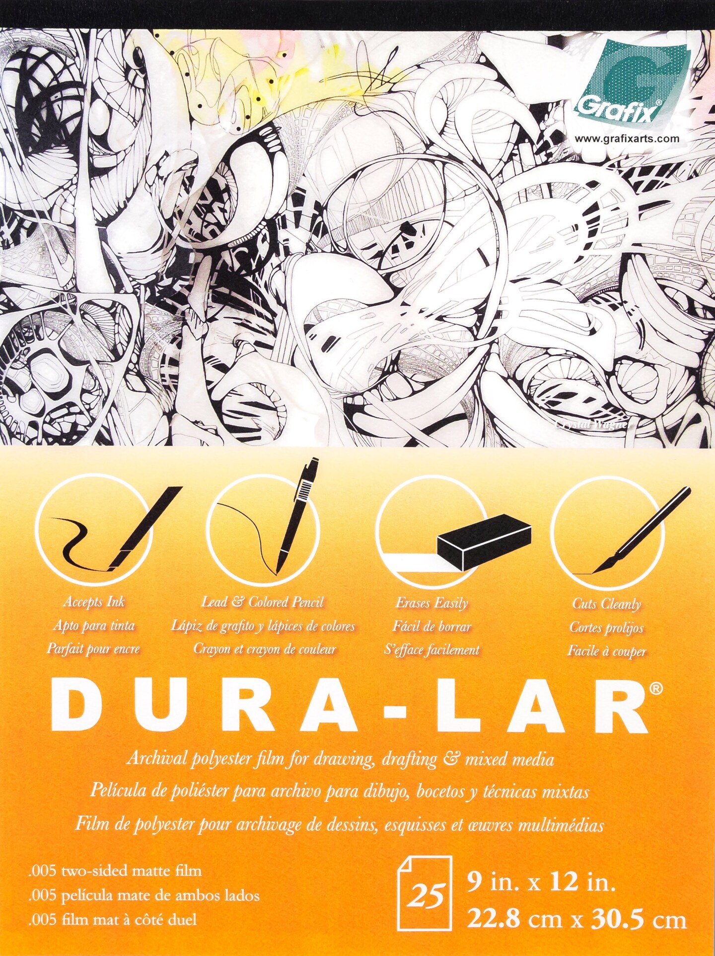 Grafix Dura-Lar Matte .005 Pad 9&#x22;X12&#x22;-25 Sheets
