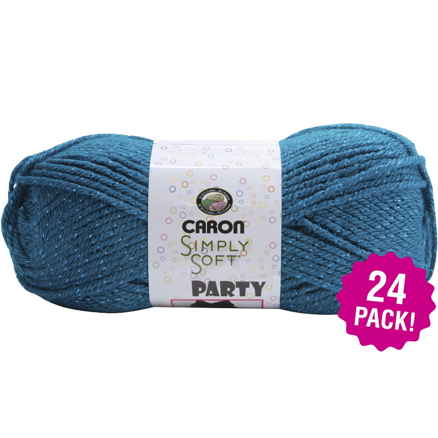 Multipack of 24 - Caron Simply Soft Party Yarn-Teal Sparkle
