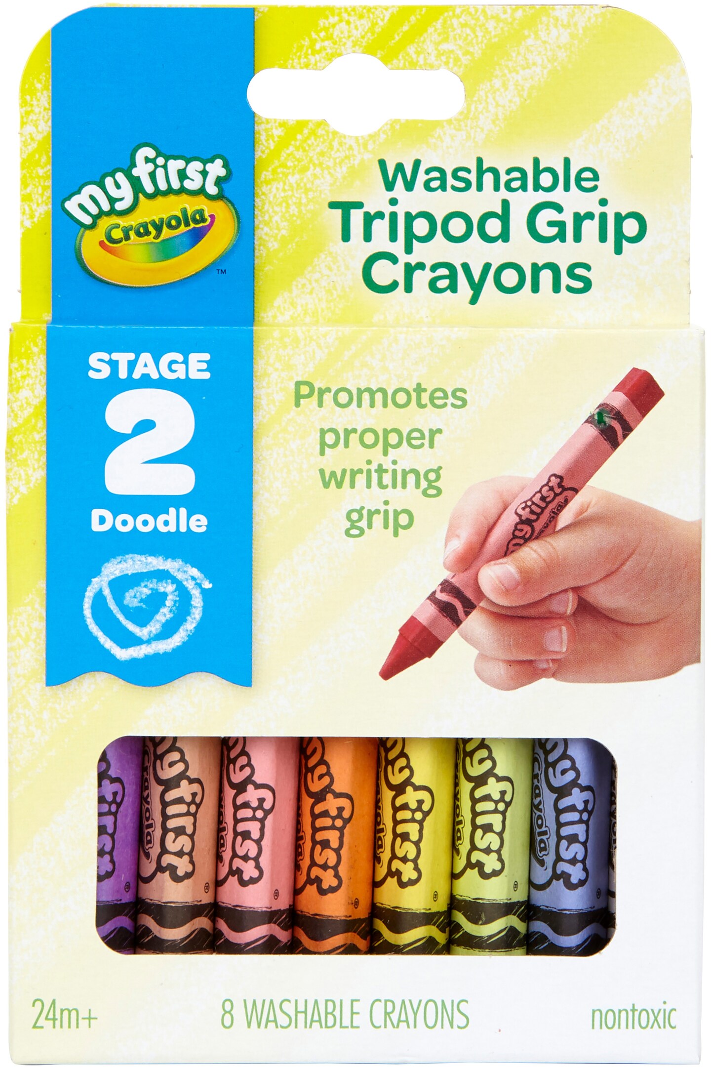 Multipack of 8 - Crayola My First Washable Tripod Grip Crayons-8/Pkg