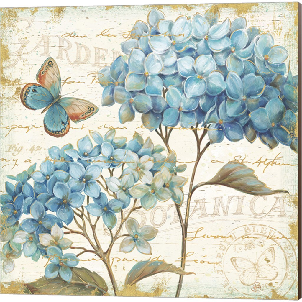Blue Garden by Daphne Brissonnet 14" x 14" Canvas Wall Art (Set of 2)