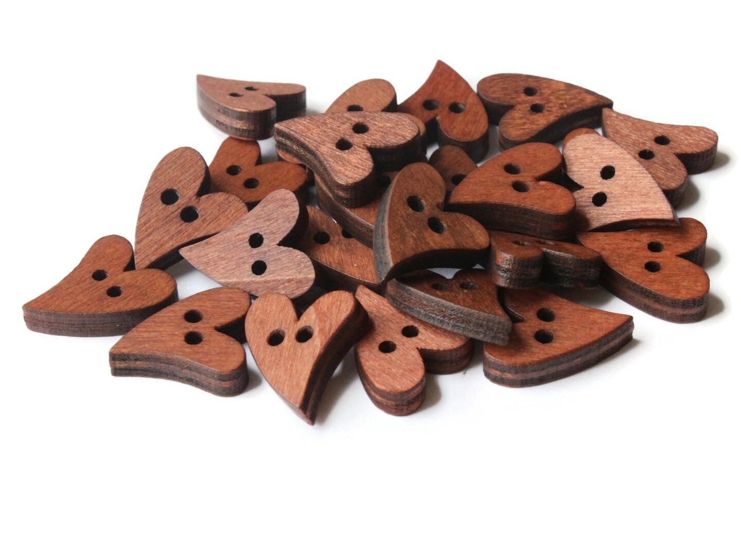 Wooden Heart Buttons 