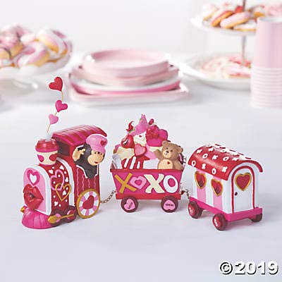 Fun Express Valentine Tabletop Love Train for Valentine's Day - Home Decor