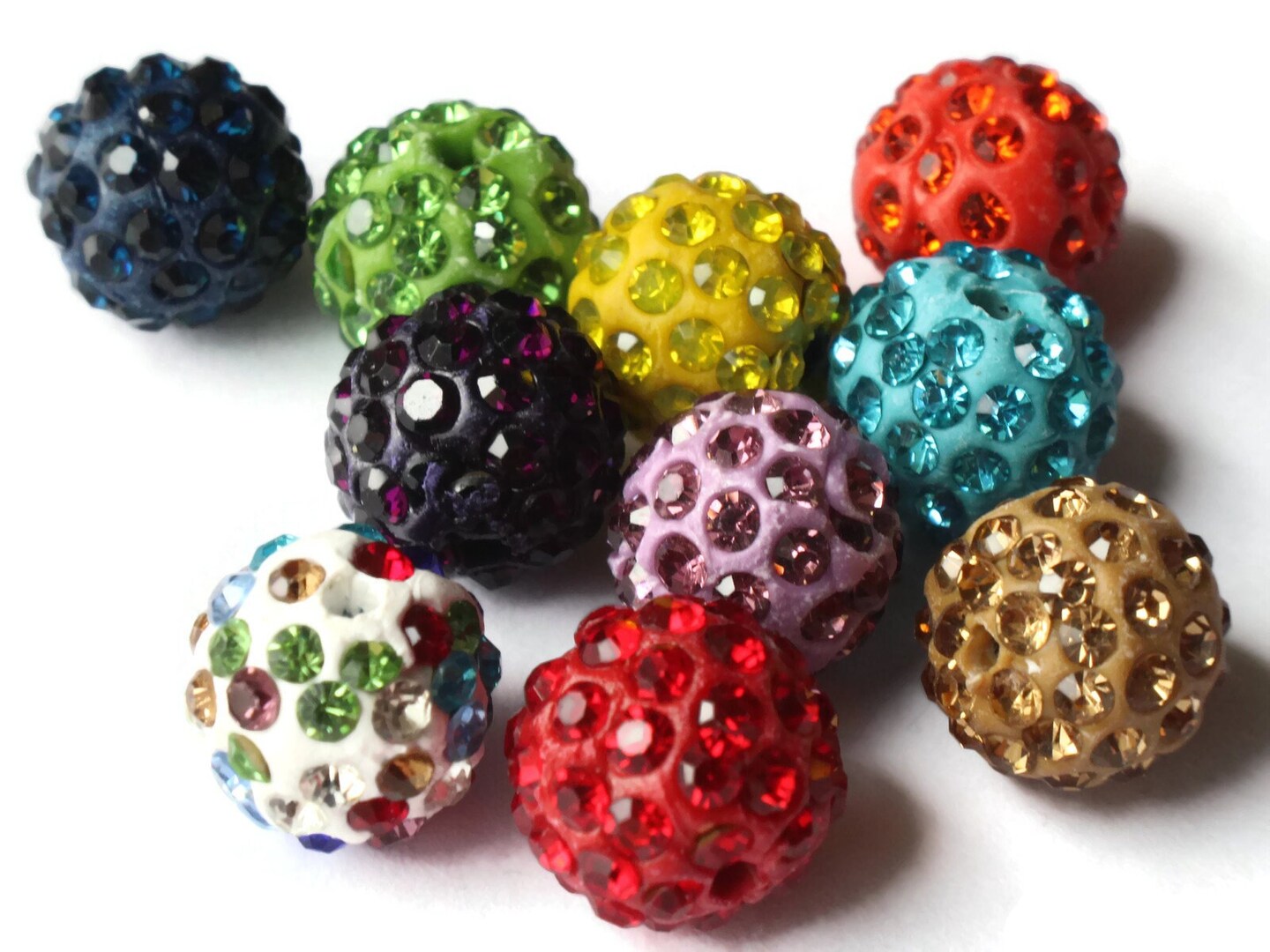 12mm Mixed Color Round Rhinestone Polymer Clay Beads Michaels