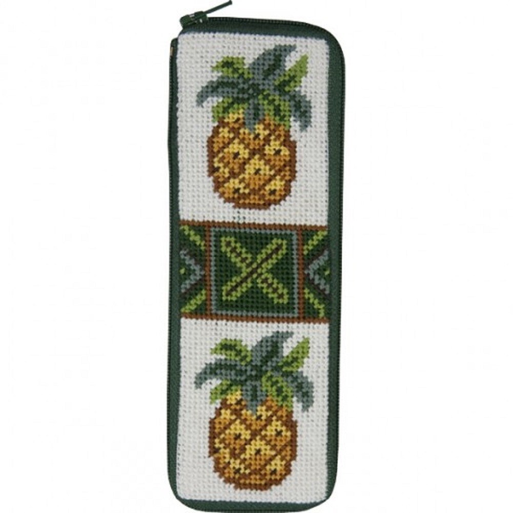 Alice Peterson Stitch &#x26; Zip Half Specs Case Needlepoint Kit - SZ16 Pineapples