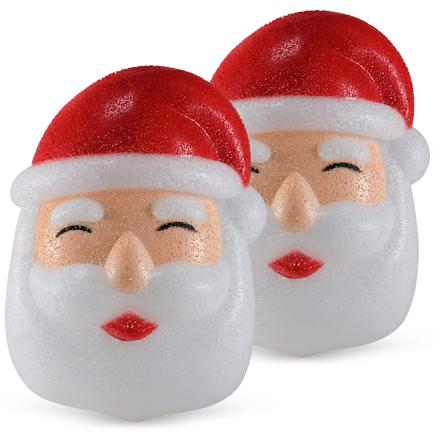 Ornativity Santa Porch Light Cover – Santa Claus Head Outdoor Front Porch Lamp Holiday Decoration Covers - Set of 2