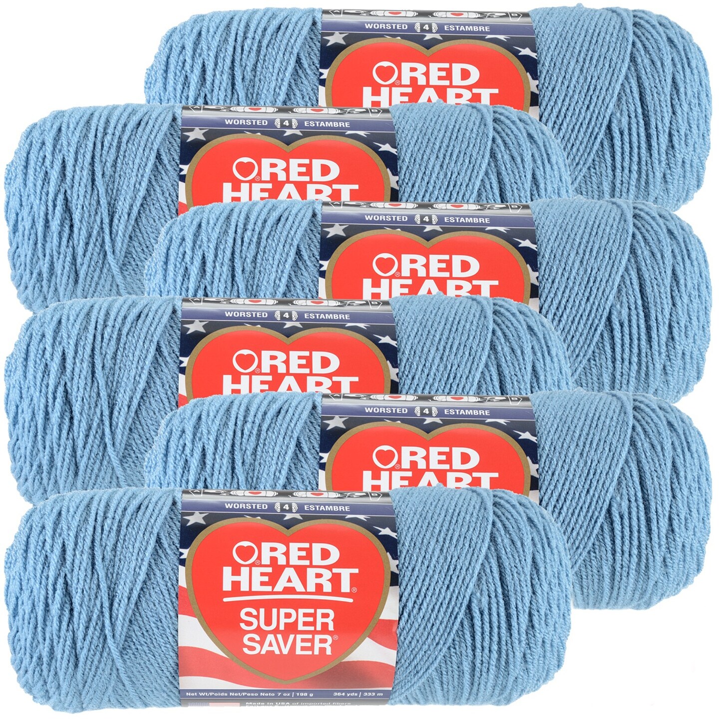Multipack of 6 - Red Heart Super Saver Yarn-Country Blue