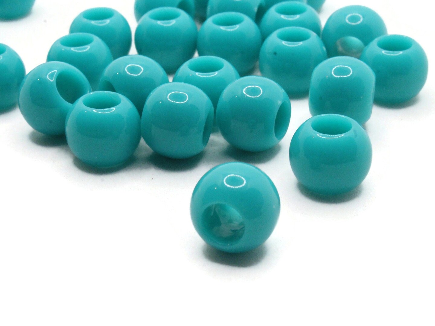 30 14mm Blue Large Hole Round Plastic Beads by Smileyboy Beads | Michaels