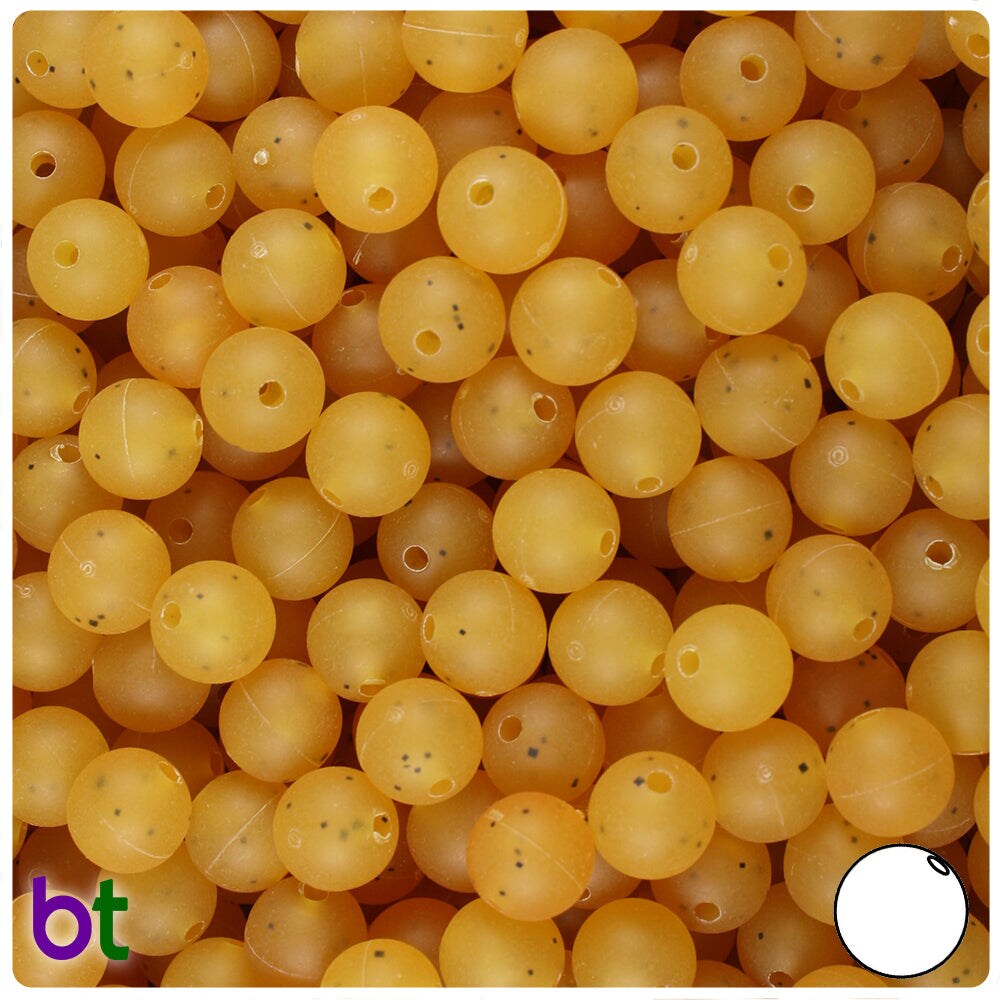 BeadTin Amber Frosted 8mm Round Plastic Craft Beads (300pcs) | Michaels