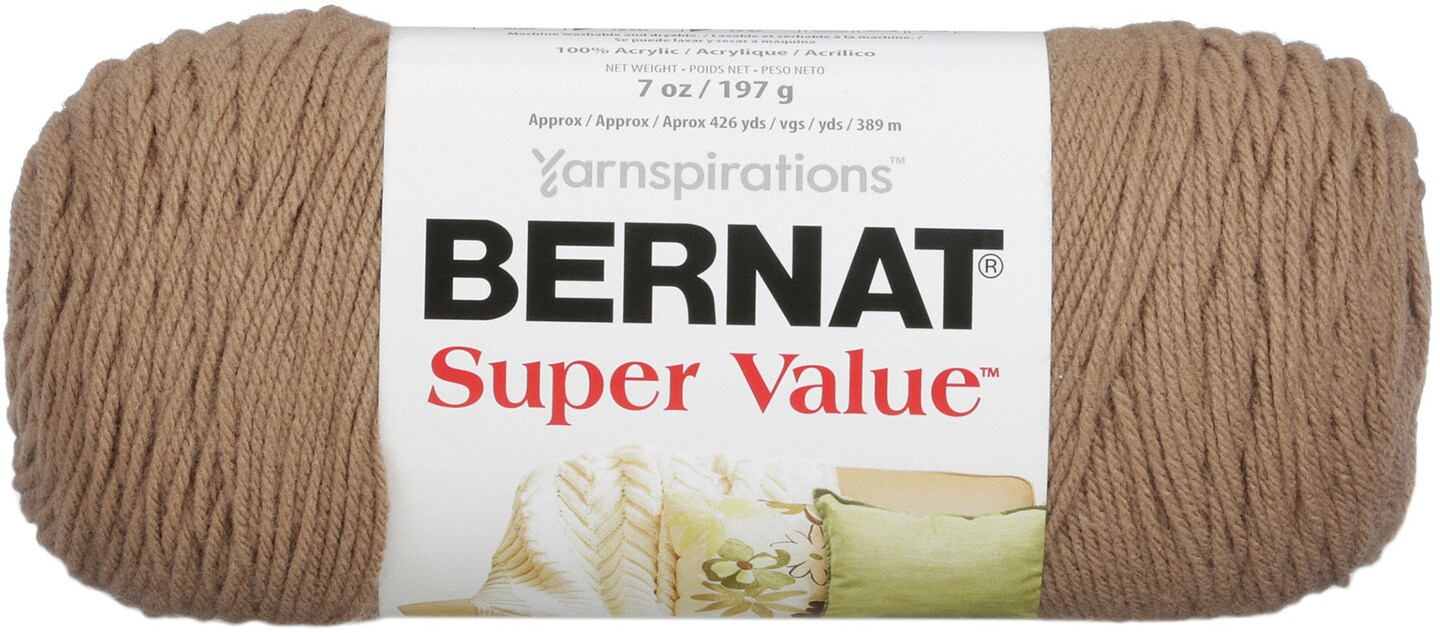 Bernat Super Value Honey Yarn - 3 Pack of 198g/7oz - Acrylic - 4 Medium (Worsted) - 426 Yards - Knitting/Crochet