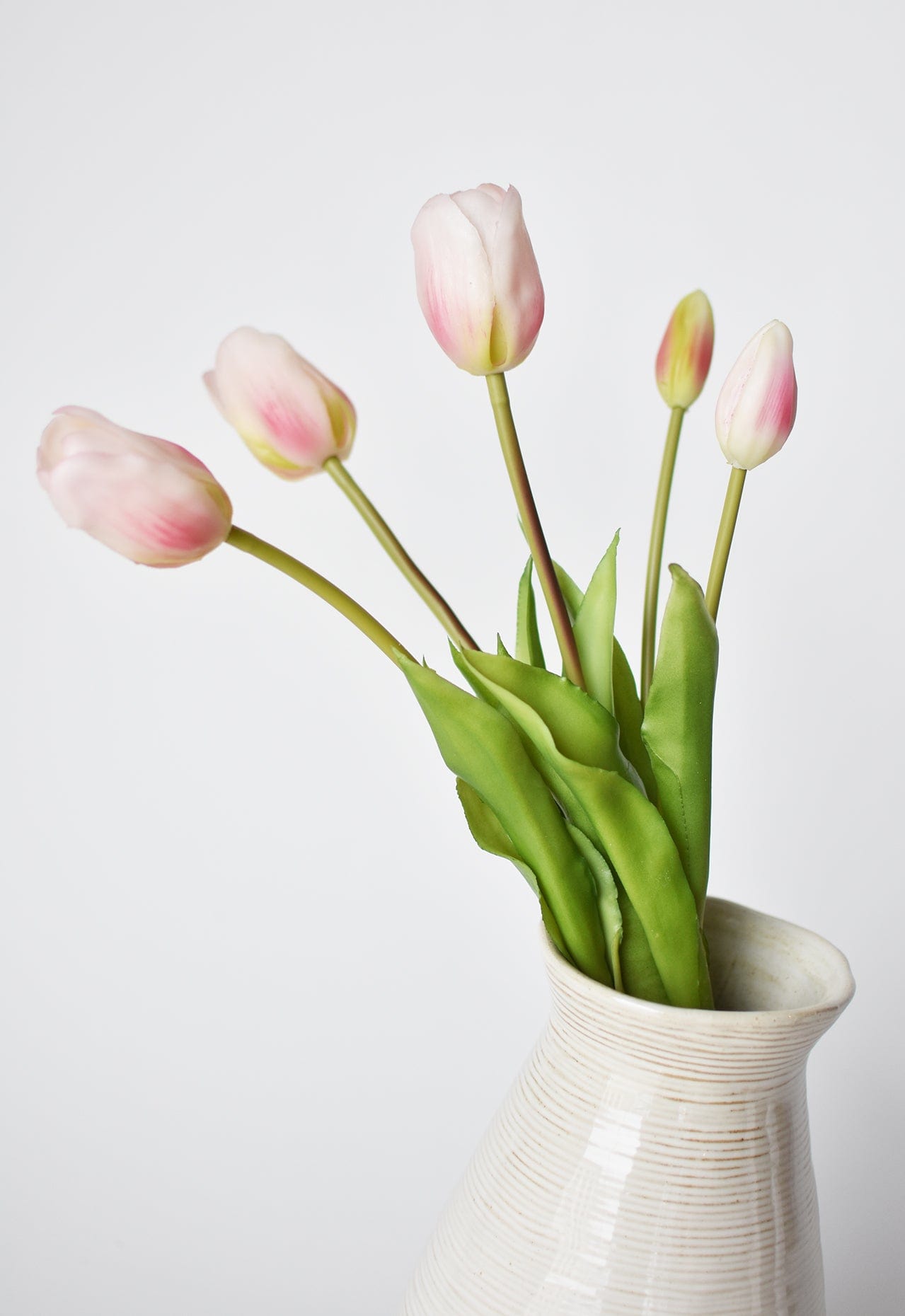18&#x22; Faux Tulip Stem Bundle Blush Pink